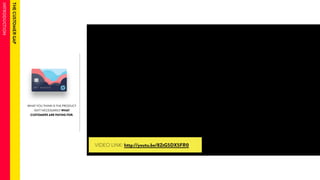WHAT YOU THINK IS THE PRODUCT 
ISN’T NECESSARILY WHAT 
CUSTOMERS ARE PAYING FOR. 
VIDEO LINK: http://youtu.be/8ZtG5DX5FR0 
 