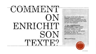 Un bon récit web alterne
l’écrit (essentiel pour
comprendre rapidement les
enjeux et l’essentiel de l’info
en peu de temps)
et les compléments
multimedia (importants
pour rythmer ET saisir
l’exacte réalité d’une
situation, que ce soit pour
l’image, le son, la
géolocalisation exacte,…)
Fond ET Forme
10/15/2020
 