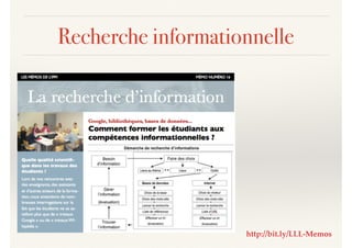 Recherche informationnelle
http://bit.ly/LLL-Memos
 
