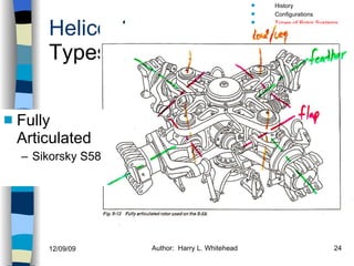 Helicopters Types of Rotors Fully Articulated Sikorsky S58 History Configurations Types of Rotor Systems Forces Acting on the Rotor Flight Conditions Controls Stabilizer Controls Vibrations Power Systems 