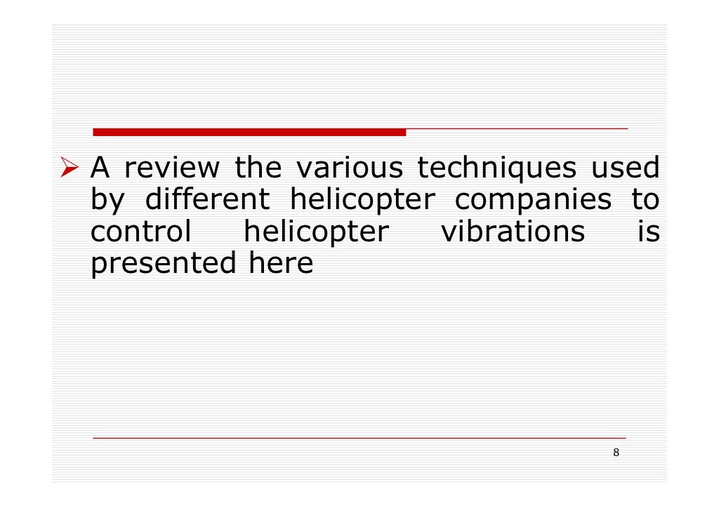 Helicopter vibration reduction techniques