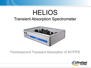 HELIOS
Transient Absorption Spectrometer
Femtosecond Transient Absorption of NiTPPS
 
