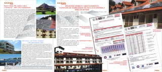 Hotel Alpino - São Roque

Obras

HelioCalc

Hotel Colinas, RS, amplia e adota
o sistema k2 - 100% anti-congelamento
O Hotel Colinas, localizado em Giruá, Rio Grande do Sul, está em operação
há cinco anos e, desde que foi construído, tem sua água de banho aquecida
por coletores solares Heliotek®. São 30 coletores solares instalados no
telhado, que atendem a uma média de 30 banhos por dia. O hotel, categoria
três estrelas é destinado ao turismo de negócios e possui 30 apartamentos.
"Depois de um temporal na região, no início de 2004, os proprietários
decidiram realizar uma ampla reforma e aproveitaram para expandir o
número de coletores solares, passando de 20 para 30", explica a gerente
administrativa do hotel, Scheila Roque Dias. Optaram, ainda, pelo sistema
K2 que tem reservatório dotado de trocador de calor de superfície e recebe o
fluído térmico anticongelante Heliotherm, que circula entre os coletores e o
reservatório. Desta forma, a água a ser aquecida não entra em contato com
os coletores - sistema fechado - e, portanto, não congela.
“Agora, são dois reservatórios MK1000 e outros dois K2MK 1000, com 30
coletores solares HelioSonic® MK5HS. O controle da temperatura é feito por
dois CTM - controlador termodinâmico microprocessado. Uma micro
bomba ajuda a aumentar a pressão da água nos chuveiros e pias", conta
Ademilson Jairo De Vlieger, sócio gerente da revenda Hidrotec Piscinas.
A gerente do Hotel Colinas comenta que a água chega aos chuveiros com
temperatura agradável. "Para auxiliar o sistema solar, o aquecimento elétrico
está programado para ligar das 17 às 20 horas e das 5 às 8 da manhã, pois a
região é bastante fria. Os hóspedes estão sempre satisfeitos com a
temperatura quente da água e, nós, do hotel, com a economia gerada pelos
equipamentos Heliotek®", afirma.

Flat Araça , em Natal, inaugura
com aquecimento solar
Colaborar com o equilíbrio ambiental, através do uso de energia limpa, e
reduzir os custos do seu novo empreendimento hoteleiro. Estes foram os
argumentos decisivos dos proprietários do Flat Araçá para a adoção do
sistema de aquecimento solar para água de banho da Heliotek, ainda na
fase do projeto arquitetônico. Recém inaugurado na sofisticada praia de
Ponta Negra, em Natal - a segunda cidade mais ensolarada do país -, o
flat tem três pavimentos e 41 apartamentos à beira-mar.
Os hóspedes, na sua maioria turistas estrangeiros, se beneficiam com
1.500 litros de água aquecida por 16 coletores HelioSonic® MK6VS,
armazenados em dois reservatórios. Layse Muniz, proprietária do Flat
Araçá, revela que os equipamentos Heliotek superaram as expectativas.
"Seria bastante oneroso se tivéssemos escolhido energia elétrica, afinal,
são 164 banhos diários", comenta.
O sistema deverá gerar 90% de economia anual com energia elétrica,
estima o engenheiro Paulo Henrique Macedo, diretor da Solir, revenda
responsável pela especificação e instalação dos equipamentos Heliotek.
"A água é aquecida a 50 ºC, em média. O apoio elétrico é acionado
através do CTM - Controlador Termodinâmico Microprocessado e
operado por duas resistências de 7500 W", explica Macedo.

HELIOTEK OFERECE, GRATUITAMENTE,
O ESTUDO DE VIABILIDADE TÉCNICA E ECONÔMICA
PARA OS HOTÉIS
O HelioCalc, o software da Heliotek, é sucesso
Veja o exemplo do estudo de viabilidade feito para o Hotel
absoluto por apresentar resultados comprovados de
Alpino em São Roque:
cálculos na fase de desenvolvimento de projetos de
aquecimento solar e/ou trocadores de calor para
piscinas. Oferece o estudo completo de viabilidade
técnica e econômica para o seu hotel; e calcula o
dimensionamento de pequenas, médias e grandes
obras de aquecimento solar para água, e de
trocadores de calor para piscinas. Permite uma visão
financeira do sistema de aquecimento, como o
retorno do investimento, o lucro líquido acumulado,
a economia anual com o sistema solar e o custo
anual com o combustível para ser usado como apoio
Cálculo da demanda
ao solar.
de água quente
O software apresenta, ainda, um gráfico
comparativo de consumo entre a utilização de
aquecedores solares e outros combustíveis, como
óleo diesel, GLP gás natural ou energia elétrica. O
,
HelioCalc complementa o estudo projetando o fluxo Condições climáticas:
de caixa acumulado para 20 anos.
dados armazenados
Para piscinas, fornece o balanço energético da
de 60 anos
piscina durante o ano; sua temperatura da piscina
sem o aquecedor; somente com o solar; e com o
solar e o apoio.
Para usufruir as vantagens do HelioCalc, basta Especificação do Sistema
preencher uma planilha com seus dados do hotel. As
informações serão processadas, analisadas e
formatadas pelos engenheiros da Heliotek, que
chegarão aos melhores resultados para seu hotel.

Visão financeira
do investimento

Visão anual do
Consumo e Economia
“Heliotek compromisso com o resultado”

Simula
a performance do sistema
variando a quantidade e inclinação
dos coletores

os
ra Matt
Shimu
enato
a
Eng. R e Engenhari
d
Depto

HELIOTEK INFORMA - Publicação bimestral da Heliotek Máquinas e Equipamentos LTDA.(Público externo e interno). Rua São Paulo n°144 - Alphaville Empresarial - CEP:06465-130 Barueri - SP, fone:(0xx11)4166 - 4600, DDG 0800 148333, www.heliotek.com.br, marketing@heliotek.com.br. Jornalista responsável: Hosana Pedroso (MTB11 656);
DISTRIBUIÇÃO GRATUITA

2

Hotel Alpino - São Roque

3

4

 