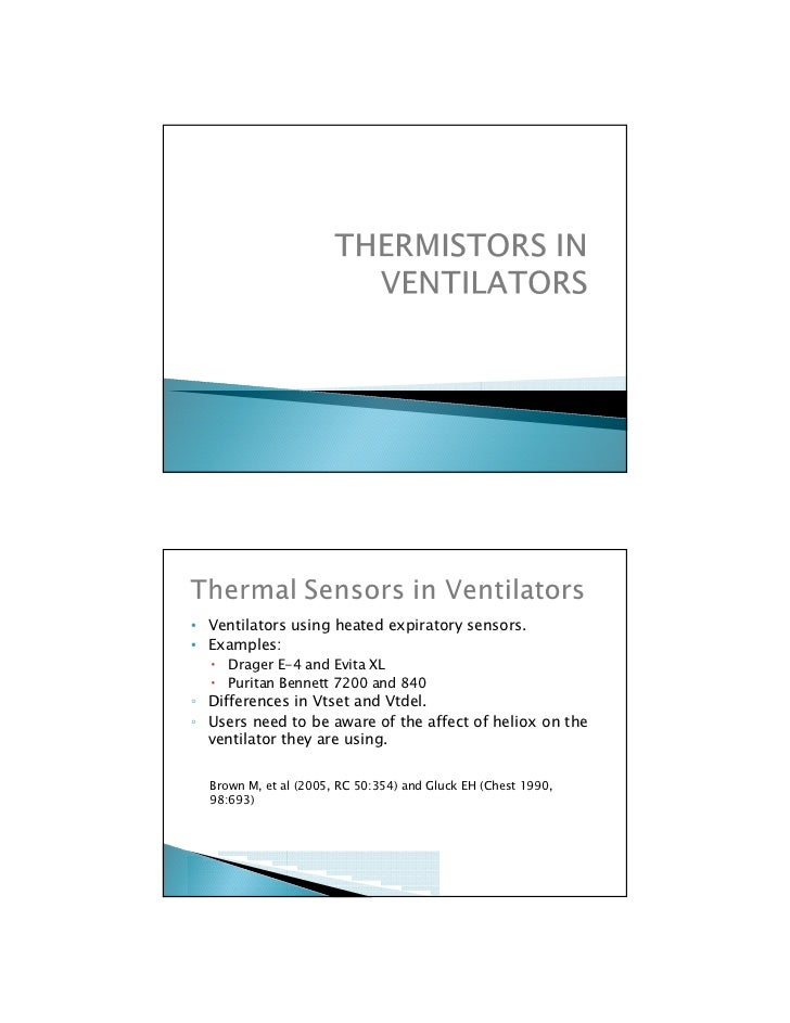 thermistor using sensor air flow the Pilbeam Heliox in Hospital thermistor using sensor air flow the Pilbeam Heliox in Hospital
