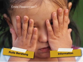 Erste Reaktionen?




Rolle Be
        ratung       Information
 