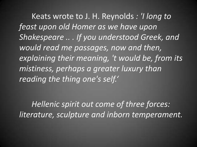 Hellenism in keats’s poetry