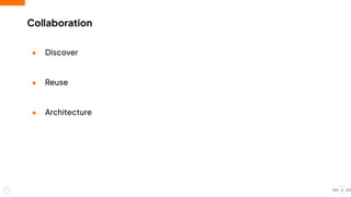 ● Discover
● Reuse
● Architecture
Collaboration
6
 