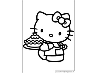 Hello Kitty Birthday Cake Coloring Pages