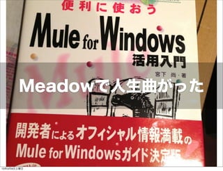 Meadowで人生曲がった



13年3月9日土曜日
 