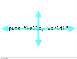 puts	
  “Hello,	
  World!”




13年3月9日土曜日
 