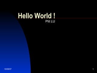 Hello World ! Ptit LU 