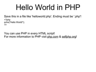 Hello World! | PPT