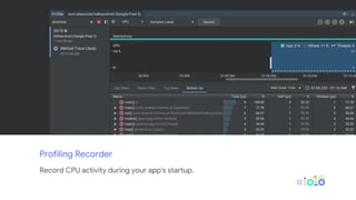 Profiling Recorder
Record CPU activity during your app's startup.
 