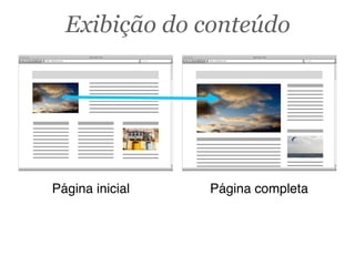 Exibição do conteúdo
Googlehttp://domain.com
Web Page Title
Googlehttp://domain.com
Web Page Title
Página completaPágina inicial
 