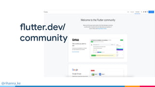 Fast
Take the speed
limiter off your app
@rihanna_ke
flutter.dev/
community
 