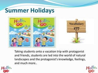 Summer Holidays
Taking students onto a vacation trip with protagonist
and friends, students are led into the world of natural
landscapes and the protagonist's knowledge, feelings,
and much more..
Vocabulary
177
 
