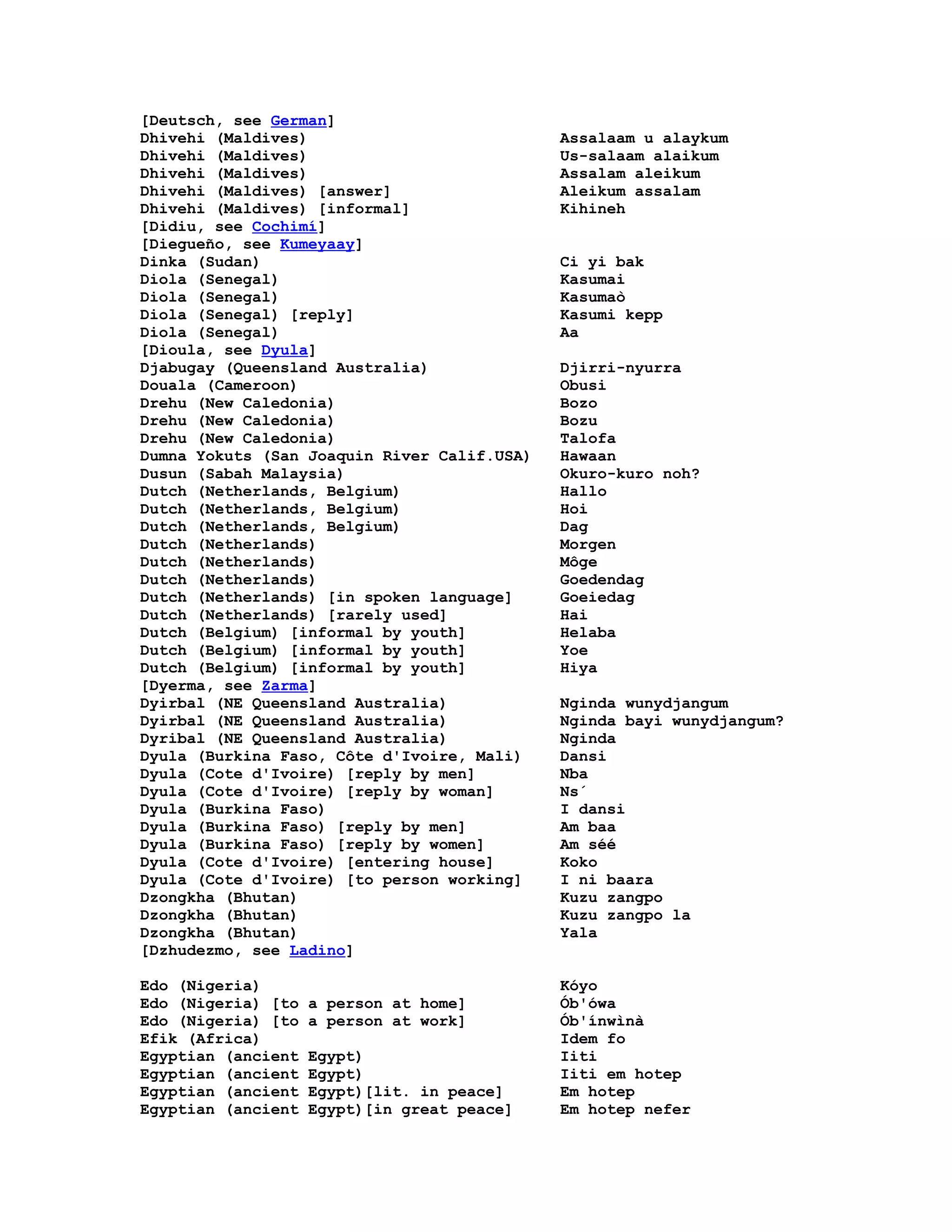 Hello In Many Languages