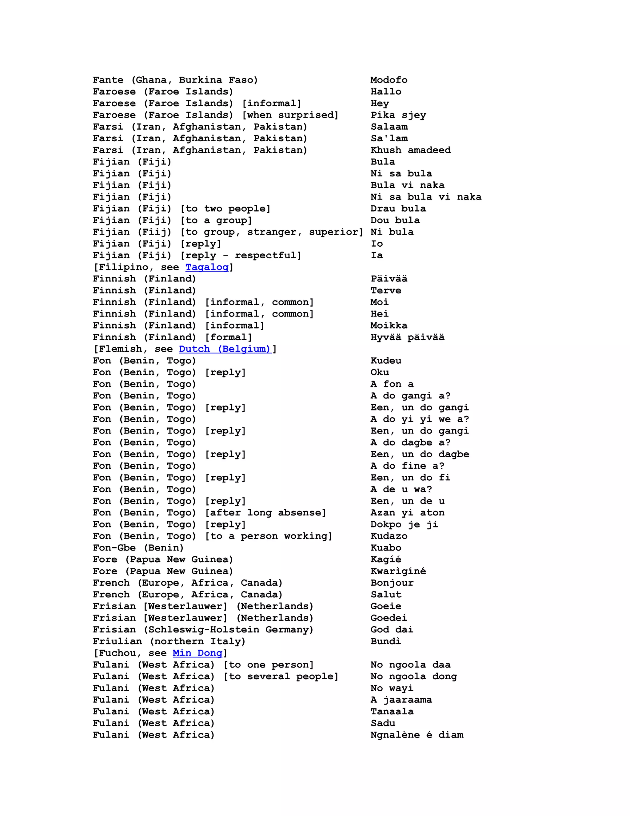 Hello In Many Languages