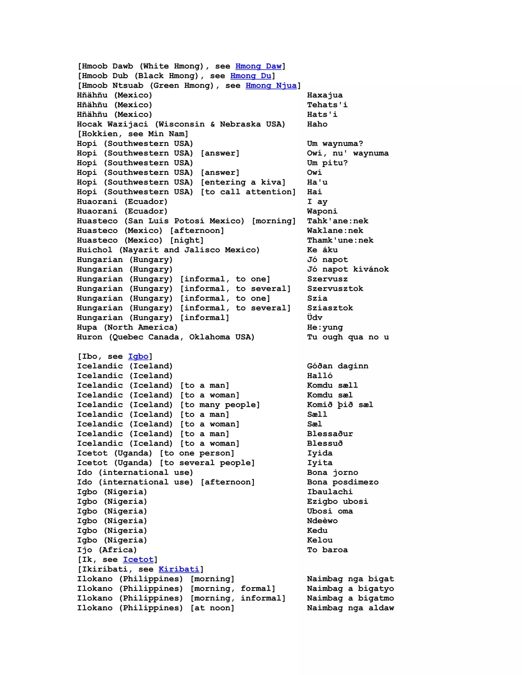Hello In Many Languages