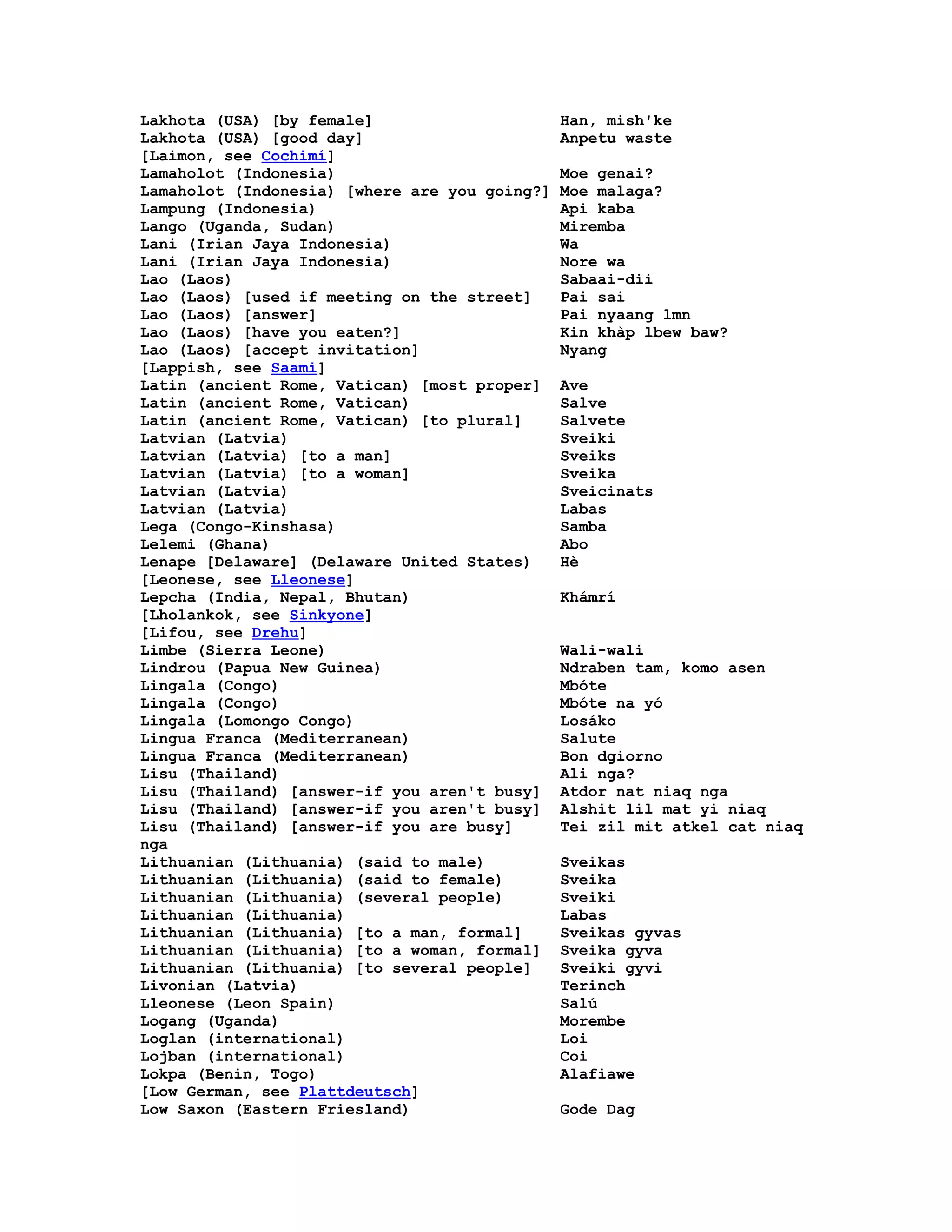 Hello In Many Languages