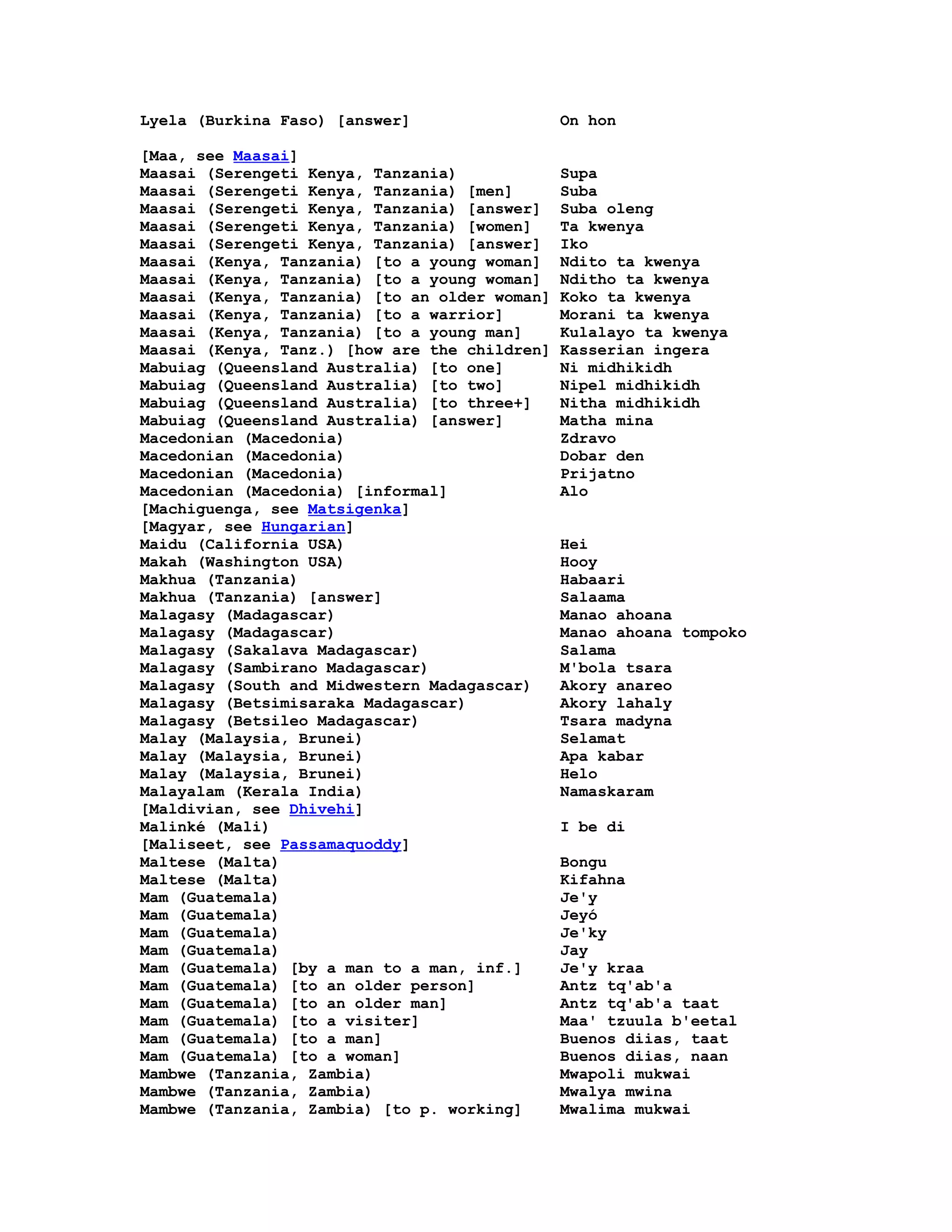 Hello In Many Languages