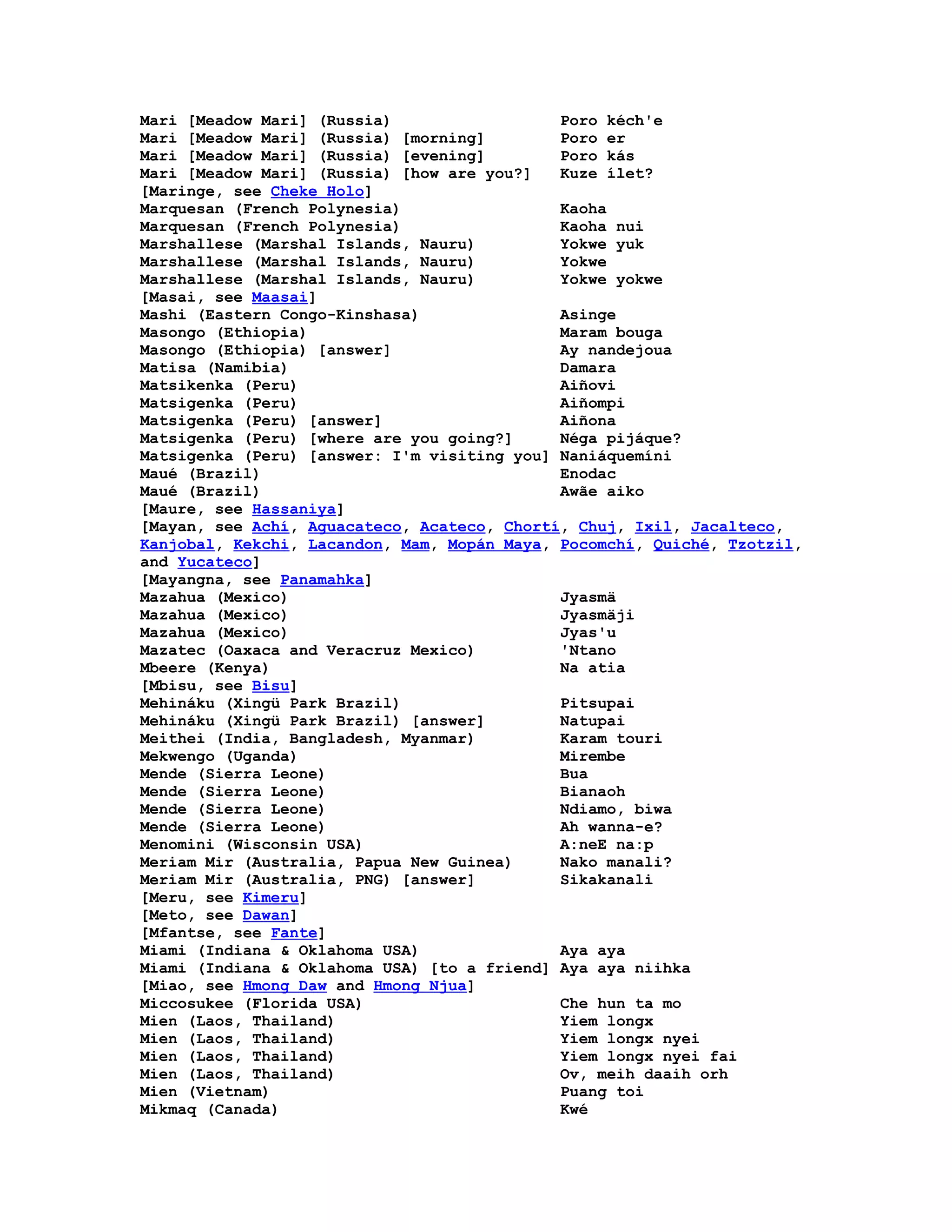 Hello In Many Languages