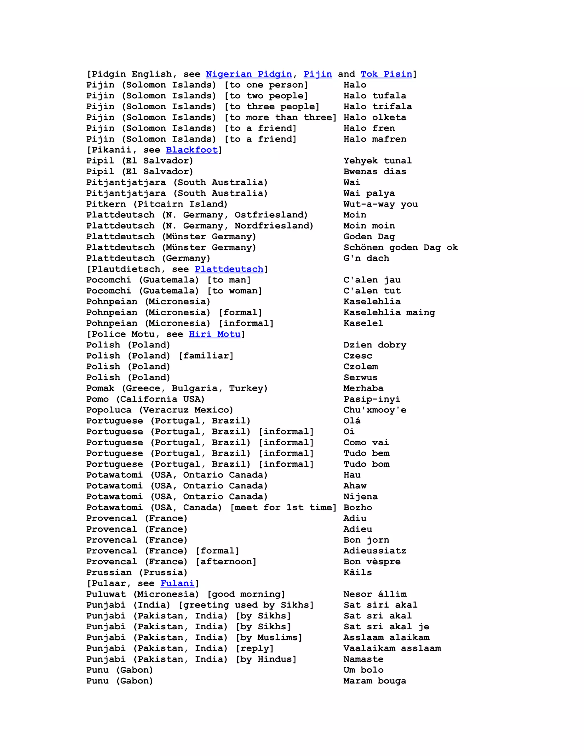 Hello In Many Languages