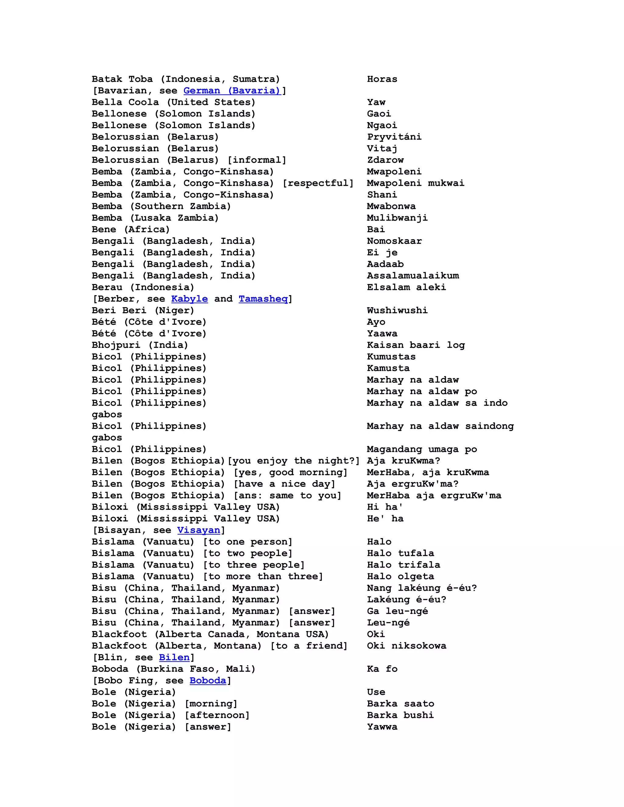 Hello In Many Languages