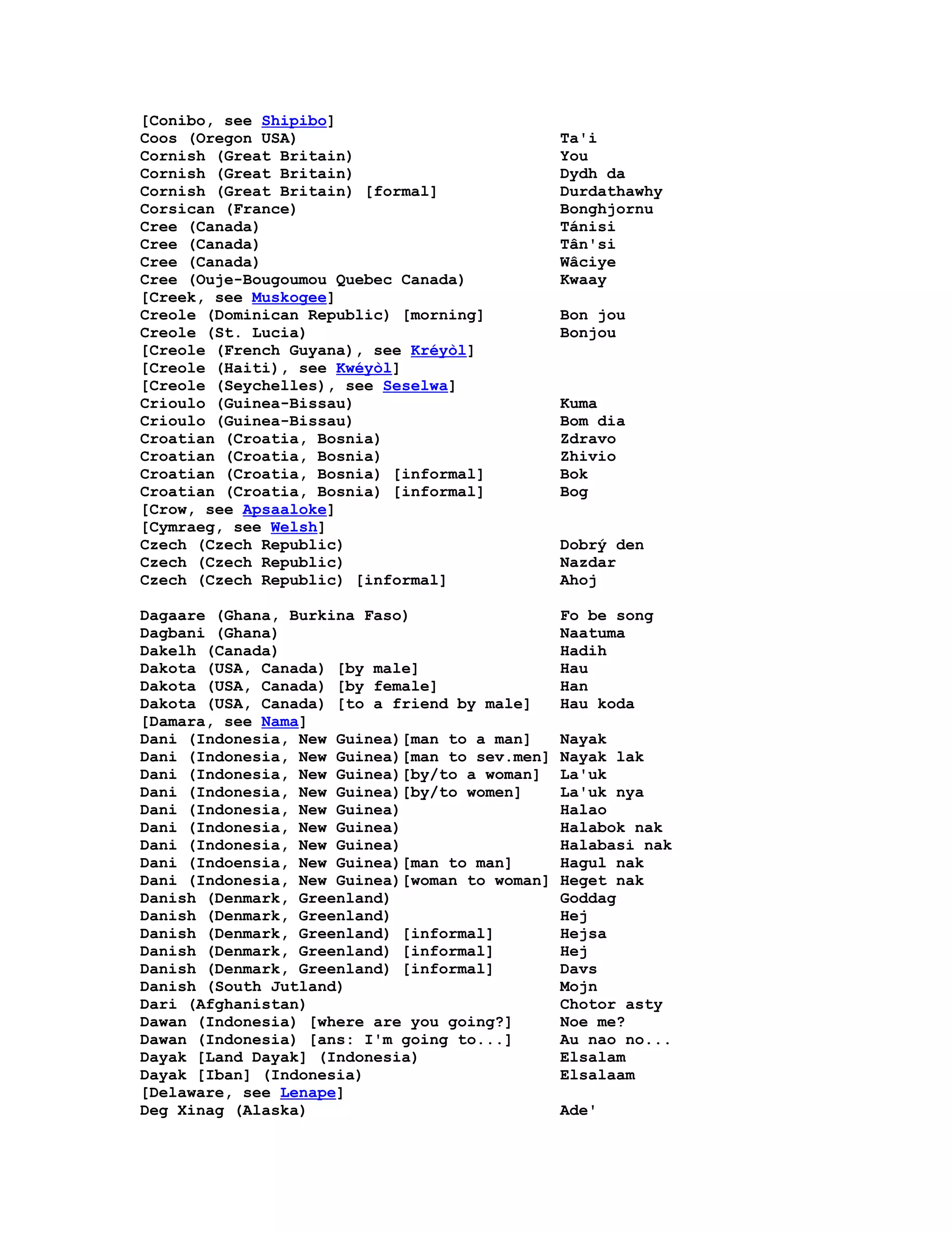Hello In Many Languages