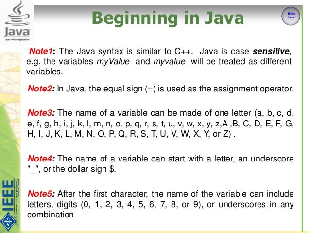 Hello Java First Level
