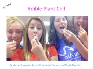 Edible Plant Cell




By Morgan Doverspike, Emma White, Maria Pascuzzo, and Maddy Haverilla
 