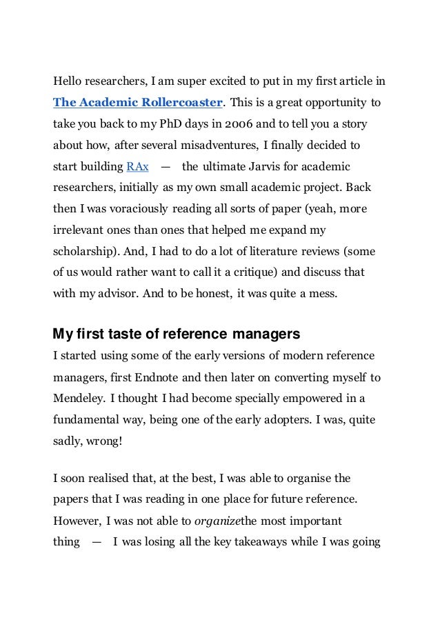 Do you use headings in a literature review picture