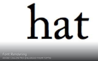 Font Rendering
ADOBE CASLON PRO	(ENLARGED FROM 72PTS)
 