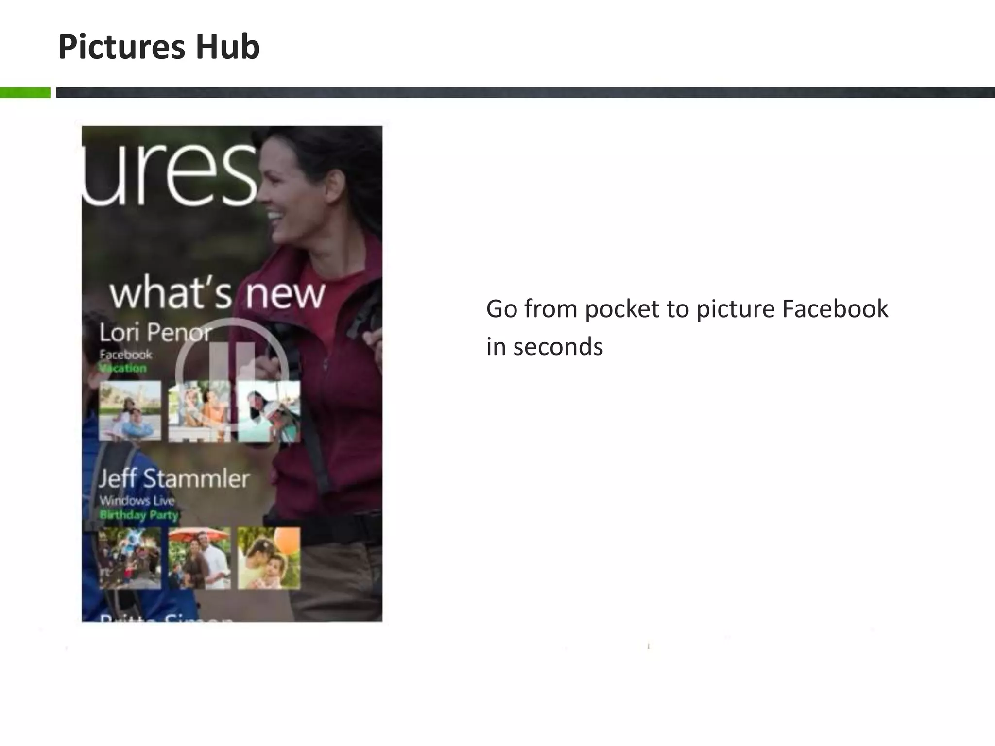 Go from pocket to picture Facebook in secondsPictures Hub
