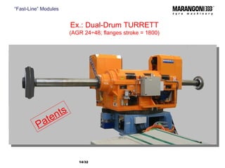 Ex.: Dual-Drum TURRETT (AGR 24 ÷48; flanges stroke = 1800) Patents “ Fast-Line” Modules /32  