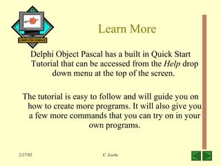 Hello world pascal tutorial | PPT