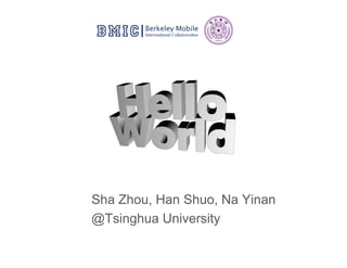 e title
48 pt




ubtitle
 30 pt



          Sha Zhou, Han Shuo, Na Yinan
          @Tsinghua University
 