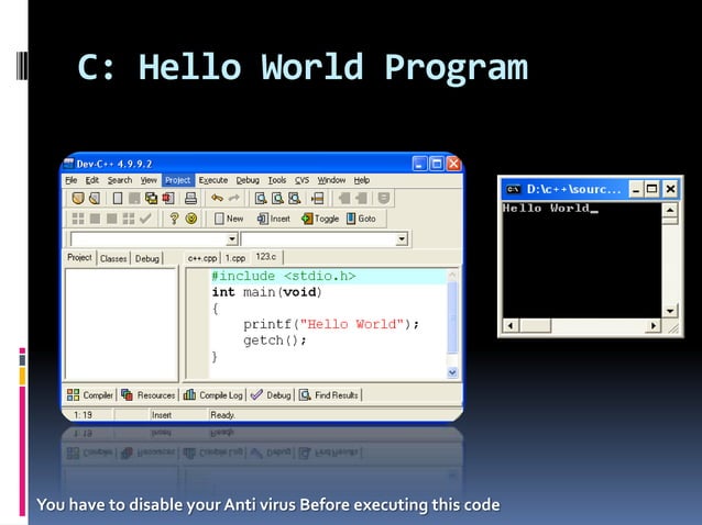 Hello world program | PPT