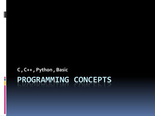 PROGRAMMING CONCEPTS
C , C++ , Python , Basic
 