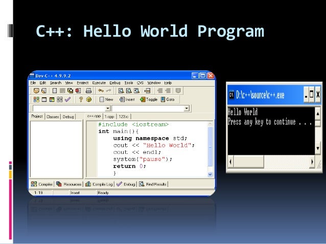 Hello world program