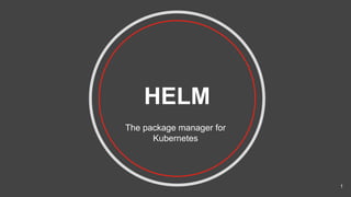 HELM
The package manager for
Kubernetes
1
 