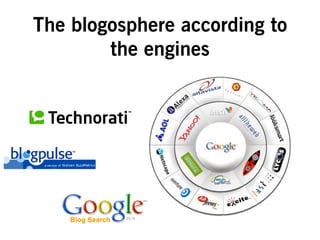 The blogosphere according to
the engines