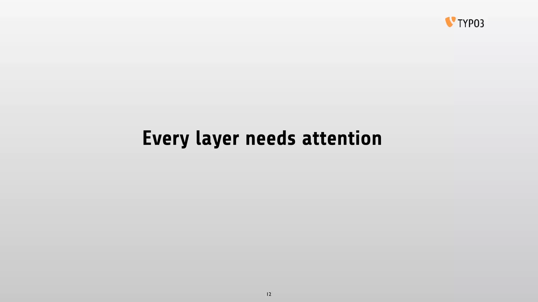 Every layer needs attention
12
 