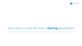 What does this look like from a Startup perspective?
 