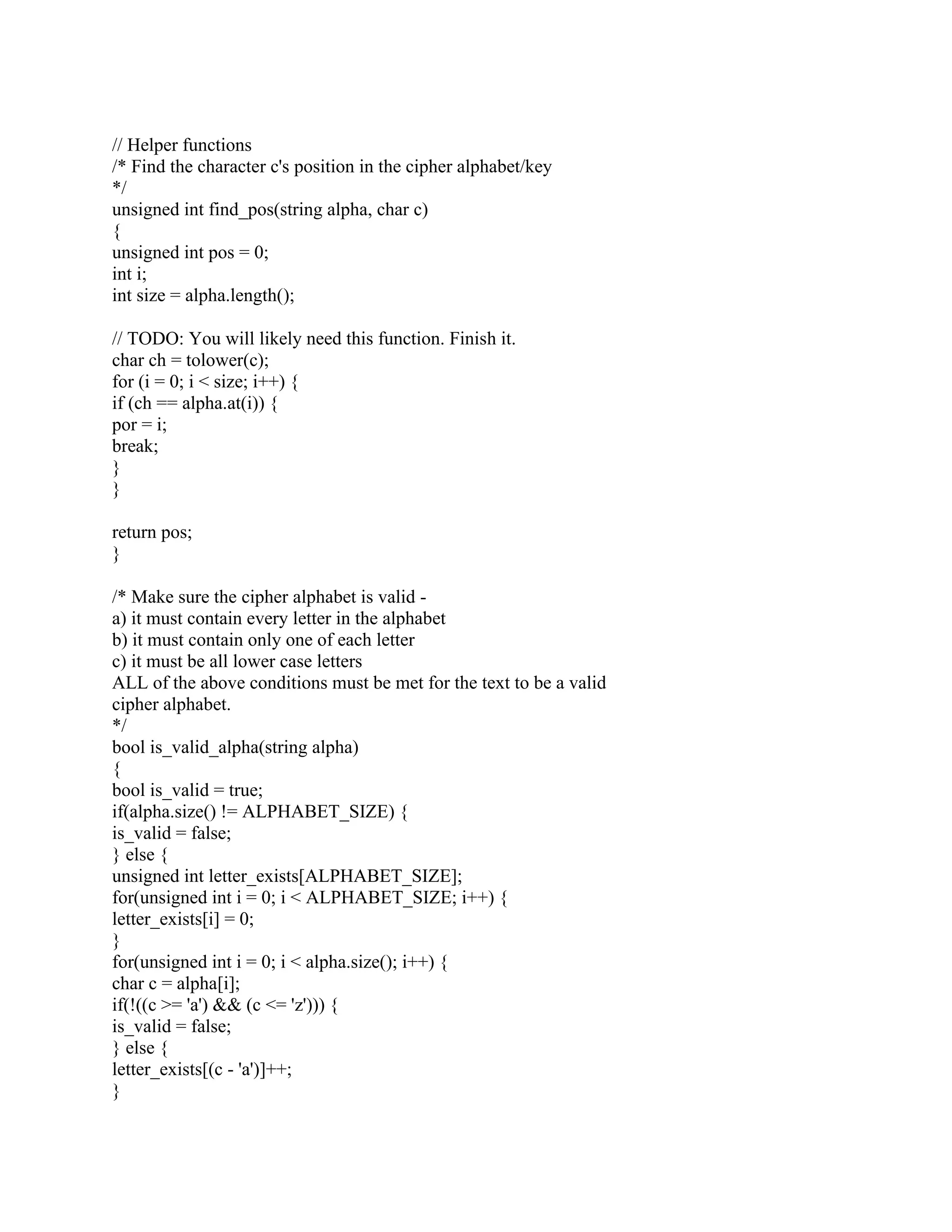 Help create the vcipher-h and vcipher-cc files for the vigenere cipher ...