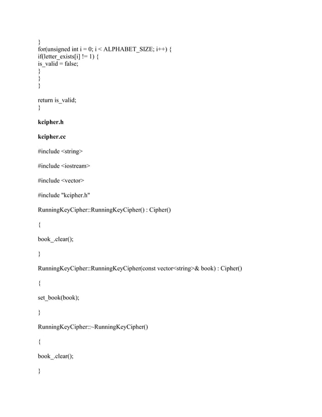 Help create the vcipher-h and vcipher-cc files for the vigenere cipher ...