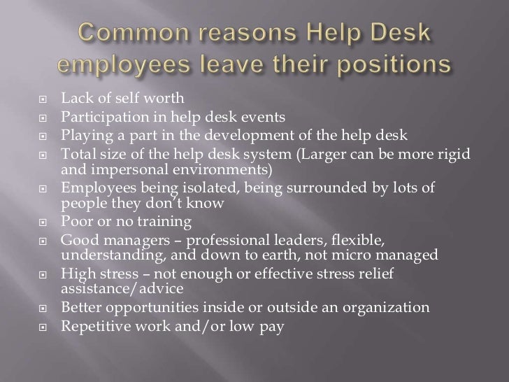 Help Desk Employee Retention