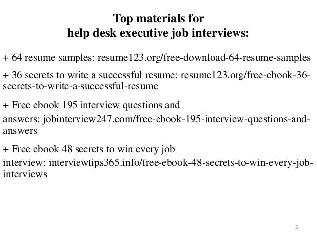 Help Desk Executive Resume Sample Pdf Ebook Free Download