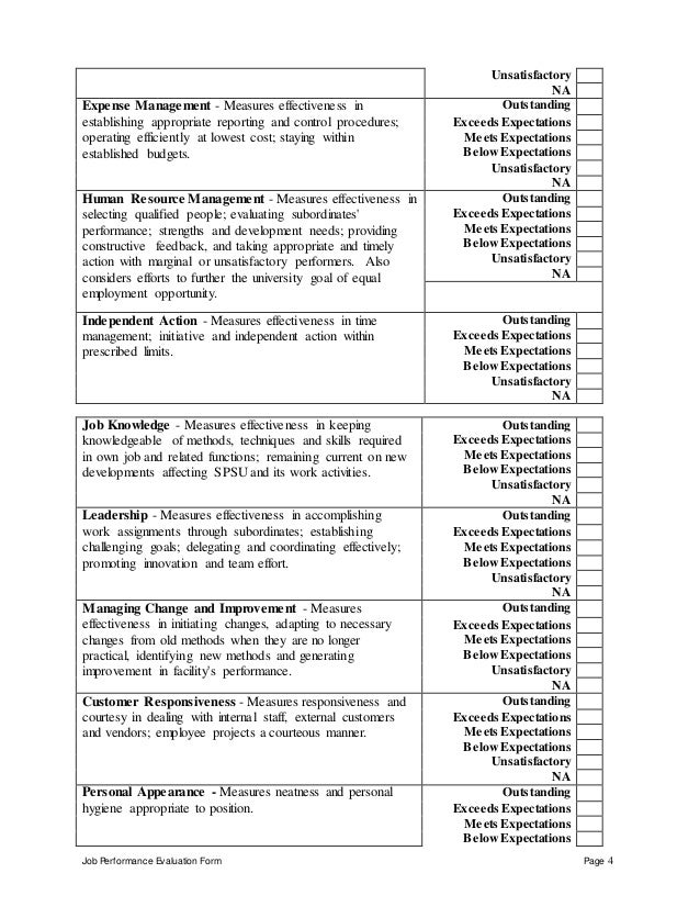 Help Desk Supervisor Performance Appraisal