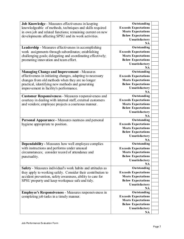 Help Desk Support Technician Performance Appraisal